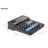 4kanálový Mixážní Pult Zvuková Karta Bluetooth Audio Mixer DJ Konzole Podcast Karaoke