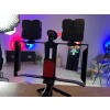 Držiak na Telefón Cage Klietka Rig Mikrofón 2x Mini LED Svetlo Video Vlog Set Kit Live Stream