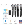 G-MARK Set 4x UHF Digitální Ruční 4kanálový Bezdrátový Mikrofon