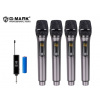 G-MARK Set 4x UHF Digitální Ruční 4kanálový Bezdrátový Mikrofon