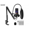 Neewer Sada Kondenzátorový  Mikrofon s Osvětlením a Flexibilním Držákem 4v1 ASMR Plug&Play