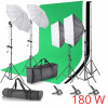 Sada Fotostudio 2x Softbox 2x Deštník Pozadí Stativy Plátno Komplet Foto Video Sada Studio