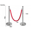 Stříbrný Bezpečnostní Zahrazovací Sloupek Stojan do Prostoru s Pásem Popruhem Výběr Variant