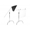 Žeriavové Rameno s Dvomi Uchopovacími Hlavami pre Statívy C-Stand Rameno 128cm s 1/4" alebo 3/8" Závitom