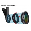 Súprava Objektív 2v1 0,45X Wide Angle + 15X Macro Záber s Klipom pre Mobily