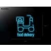 Neónový Nápis Neon LED Dovážka Objednanie Jedla Food Delivery (Vyrábame aj na Mieru)