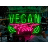Neónový Nápis Neón LED Vegan Food Reštaurácia Bistro Gastro (Vyrábame aj na Mieru)