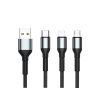 Nabíjecí a Datový Kabel pro Přenos Dat 3A Fast Charging Nylon Výběr Variant (Varianta USB-A na USB-C)