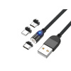 Univerzálny Magnetický Rýchlonabíjací Dobíjací Kábel Adaptér 3A 3v1 USB-C, Lightning, Micro USB 2m