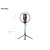 Ring Light Selfie Tyč Tripod 3v1 Monopod Kruhové RGB Světlo Smartphone + Dálk. Ovládání 190cm