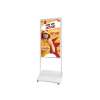 Pojazdný Digitálny Obojstranný Banner 55" Obrazovka Smart Double Sided Displej Android Digiposter Infokiosiek Totem Biely s Kolieskami