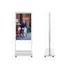 Pojazdný Digitálny Obojstranný Banner 55" Obrazovka Smart Double Sided Displej Android Digiposter Infokiosiek Totem Biely s Kolieskami