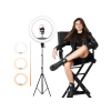 45cm priemer 18" - Kruhové Foto Svetlo Bi Color s Reguláciou Teploty 2700-7000K + Statív 200cm (6000lm)