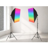 RGB Farebná Foto Lampa Štúdio 2x LED Softbox Svetlo + 2x Statív + 2x Diaľkový Ovládač (9000lm)