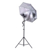 Reflexní Černo Stříbrný Foto Deštník Fotostudio, Stativ, Žárovka 45W