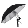 Reflexní Černo Stříbrný Foto Deštník Fotostudio, Stativ, Žárovka 45W