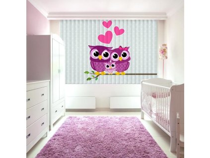 Vertikální fotožaluzie - Sovičky se srdíčky