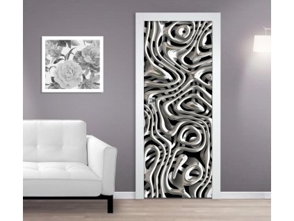 Samolepící fototapeta na dveře 3D Abstrakce z kovu
