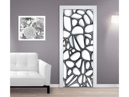 Samolepící fototapeta na dveře 3D Mřížka na bílém pozadí
