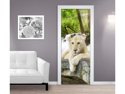Samolepící fototapeta na dveře Bílý lev