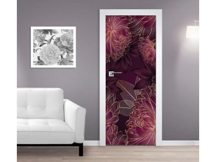 Samolepící fototapeta na dveře Velké grafické květy