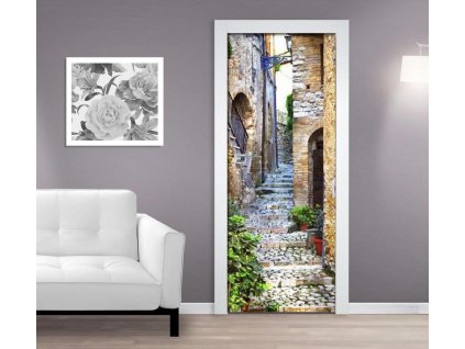 Samolepící fototapeta na dveře Dlážděná ulička