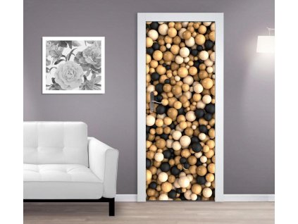 Samolepící fototapeta na dveře Dřevěné kuličky