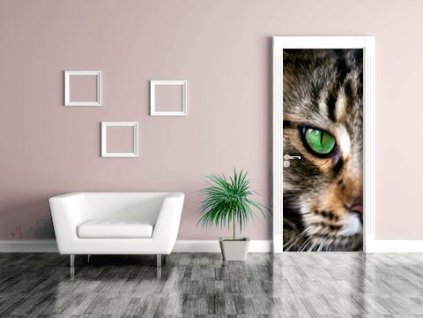 Samolepící fototapeta na dveře Kočka hnědá