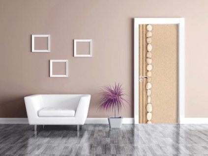 Samolepící fototapeta na dveře Oblázky v písku