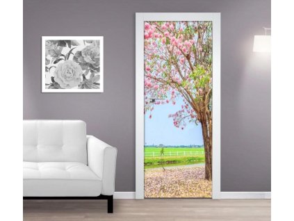 Samolepící fototapeta na dveře Rozkvetlý strom