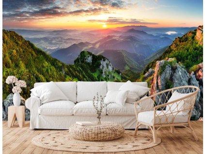 Fototapeta na zeď - Hory při západu slunce