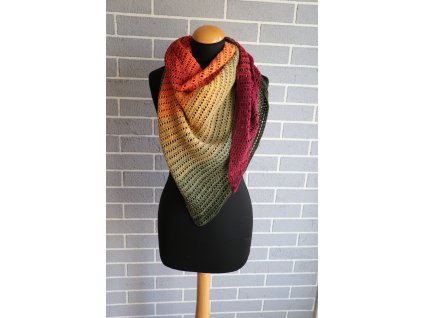 Háčkovaný šátek - podzimní pohlazení