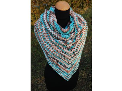 Háčkovaný šátek melír