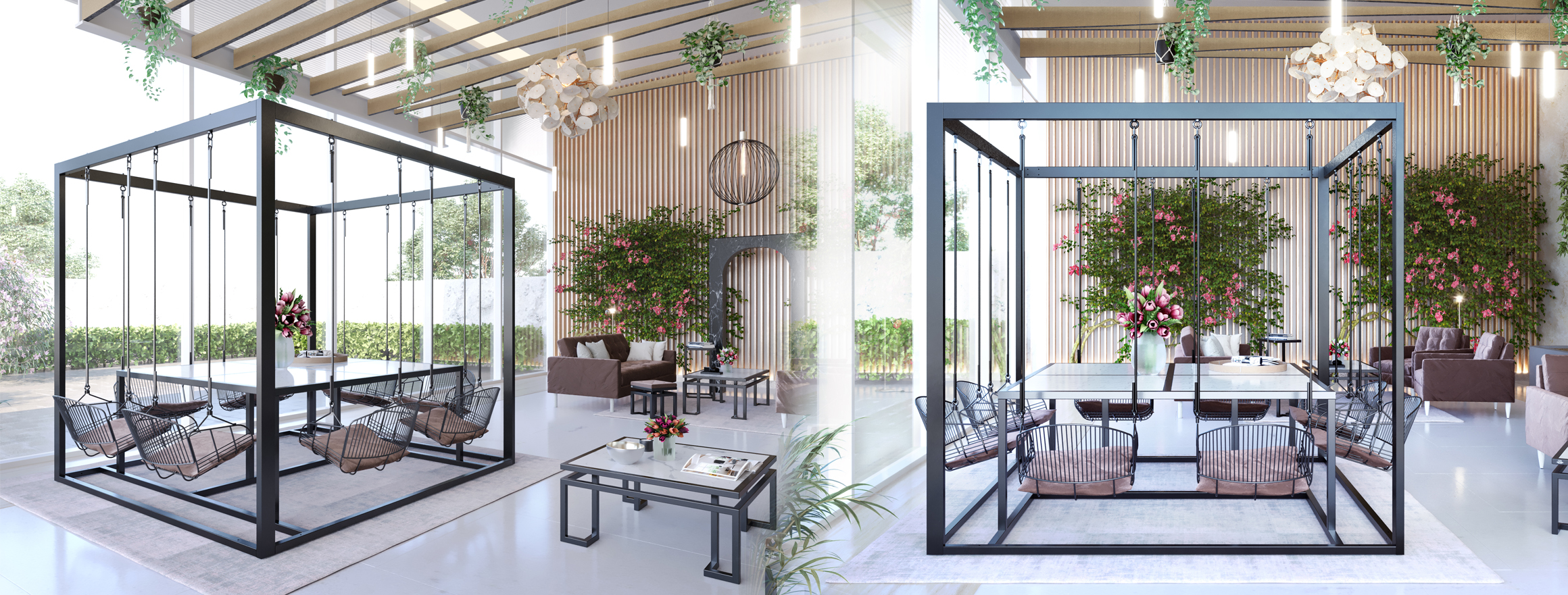 Hojdačka v interiery double