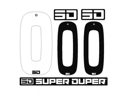 sd front 2 side plate numbers and sd logo sticker kit nr white