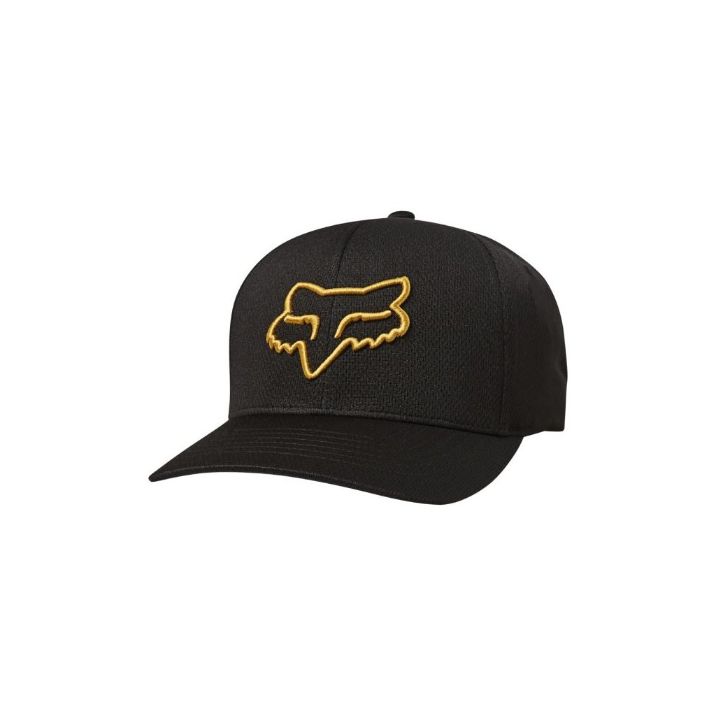 Pánská kšiltovka Fox Lithotype Flexfit Hat Black/Yellow