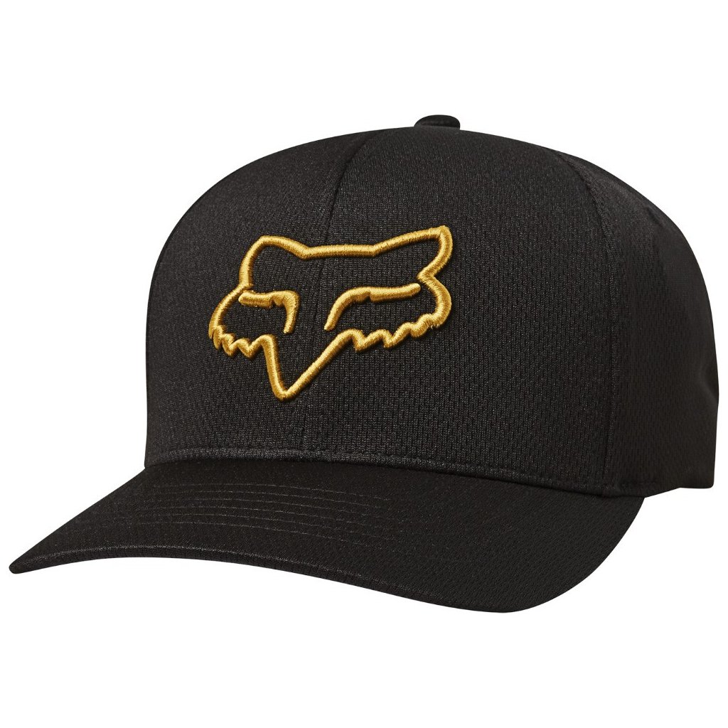 Pánská kšiltovka Fox Lithotype Flexfit Hat Black/Yellow L/XL