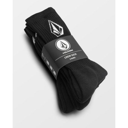 Ponožky Volcom Full Stone Sock 3Pk - Black