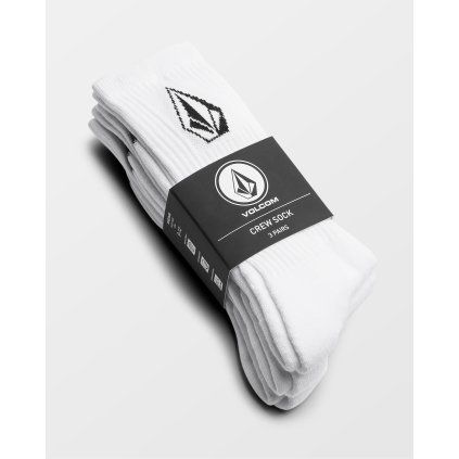 Ponožky Volcom Full Stone Sock 3Pk - White
