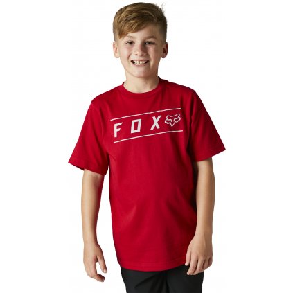 Dětské tričko Fox Racing Youth Pinnacle Ss Tee Flame Red