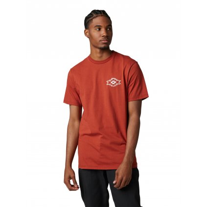 Pánské triko Fox Full Flux Ss Prem Tee - Copper