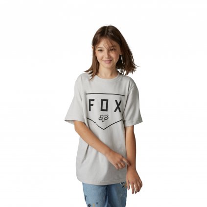 Dětské triko Fox Youth Shield Ss Tee - Light Grey