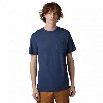 Pánské triko Fox Level Up Ss Pkt Tee - Deep Cobalt