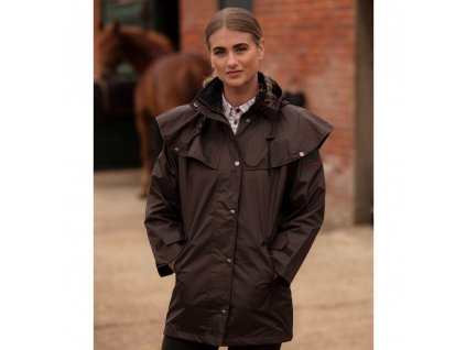 hunton cape coat brown model