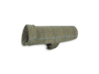 alfie dog coat blue check 1