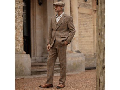 Mens H.T. Sandlow Trousers White Sand Model