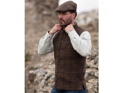 nehru waistcoat oak brown model