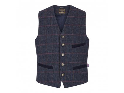 alcott waistcoat blue tweed 1