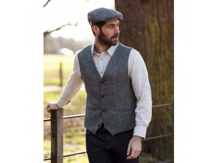 dalston waistcoat steel grey model