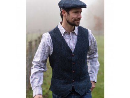 dalston waistcoat midnight blue model